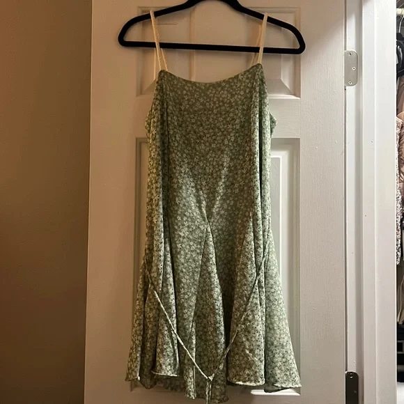 pink lily green dress It's My Day Green Smocked Top Mini Dress S